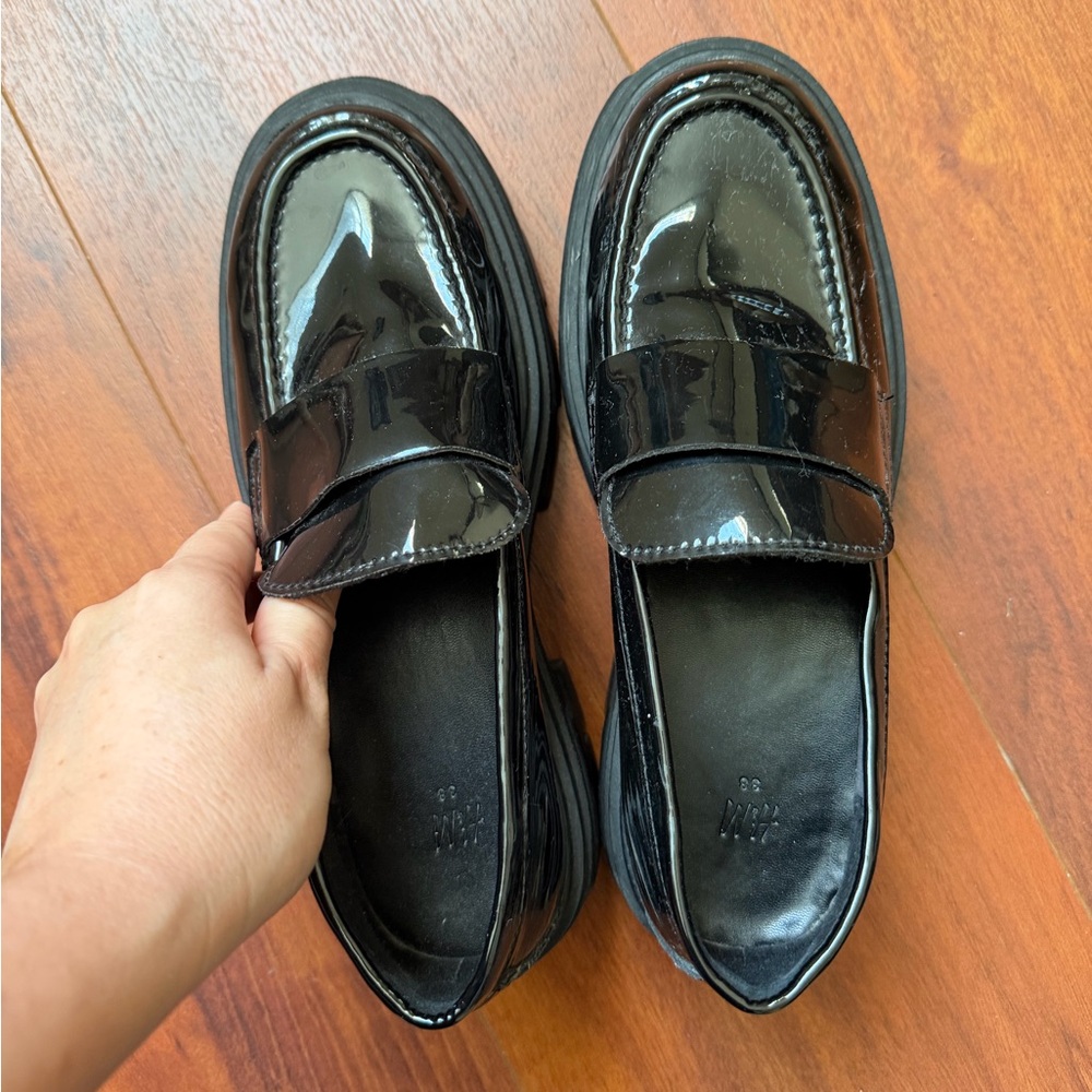 H&M Glossy Black Loafers